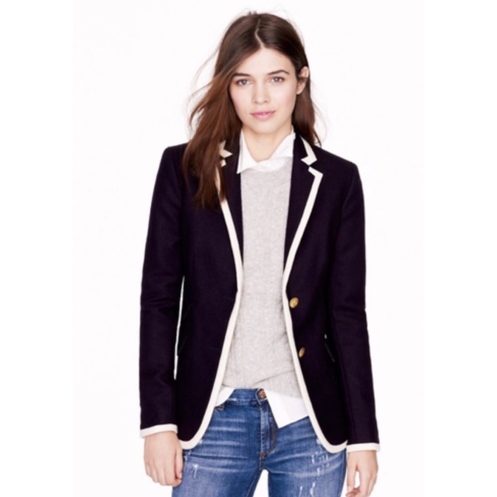 J.Crew Hacking Jacket In Tipped Double-Serge Wool